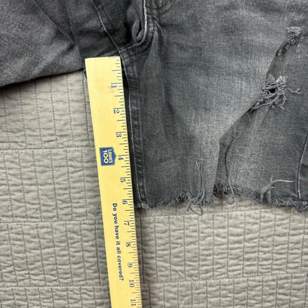 Mid Rise Loose Denim Jean Shorts Jorts Women 4 Black Long 6" Inseam Baggy Y2K - Picture 8 of 11